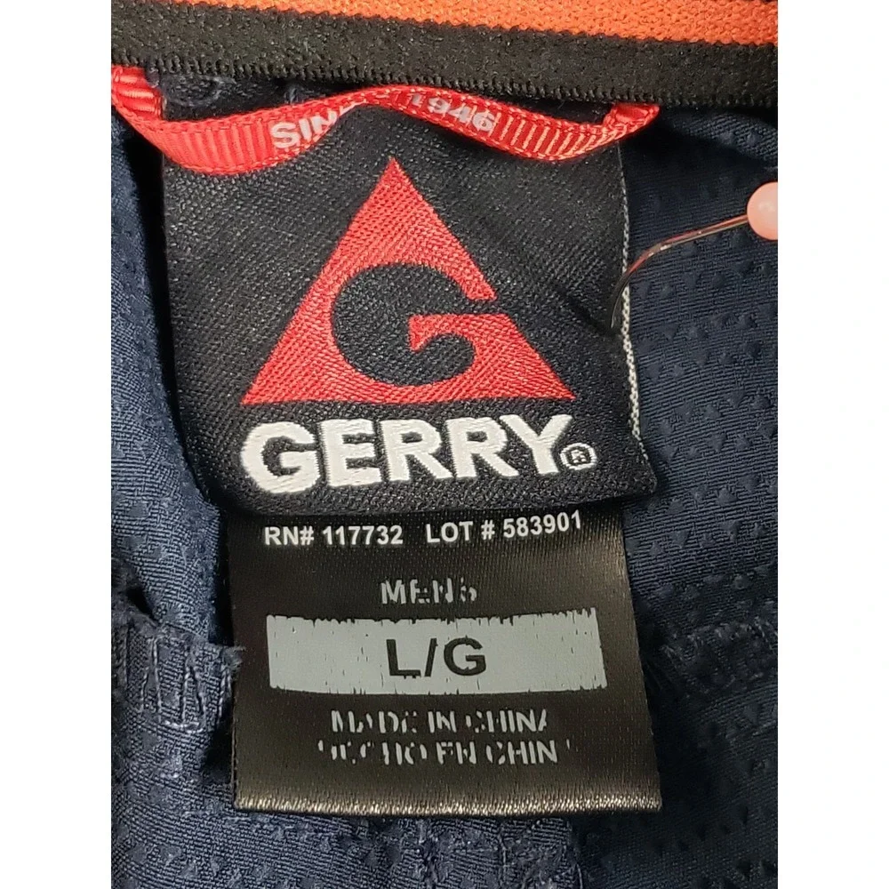 Gerry Men Athletic Short L Navy Blue Drawstring Elastic Waist Pockets Activewear